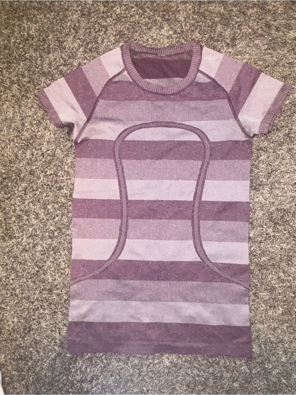 lululemon athletica Purple Striped Muscle Tee